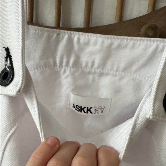 Anthropologie ASKK NY Laxy Jack White Overalls Wide Leg Size 0 NWT - Picture 4 of 10